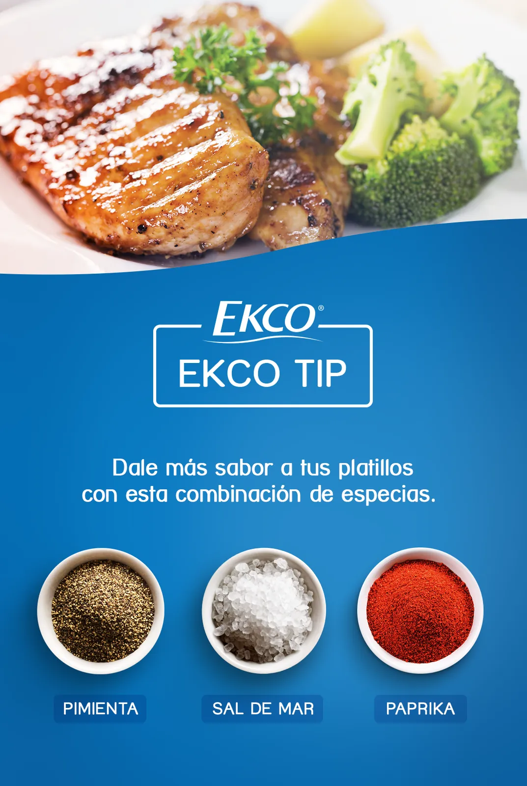Post de receta de Ekco para Facebook en formato vertical