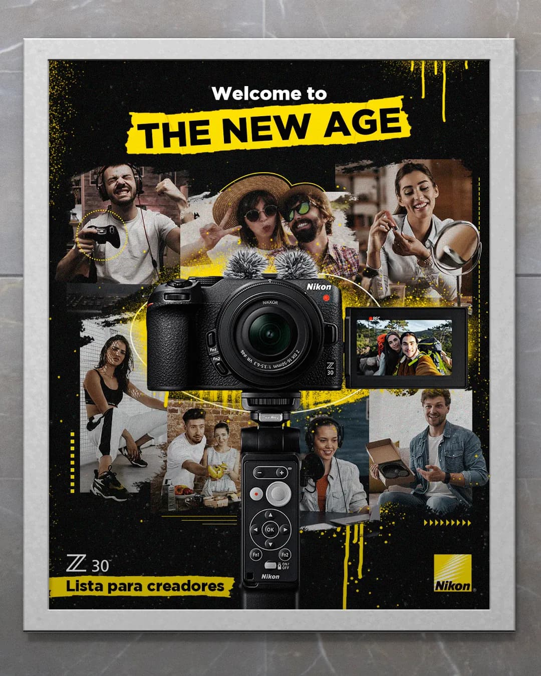 Mockup del master graphic de la campaña de lanzamiento de la Nikon Z30