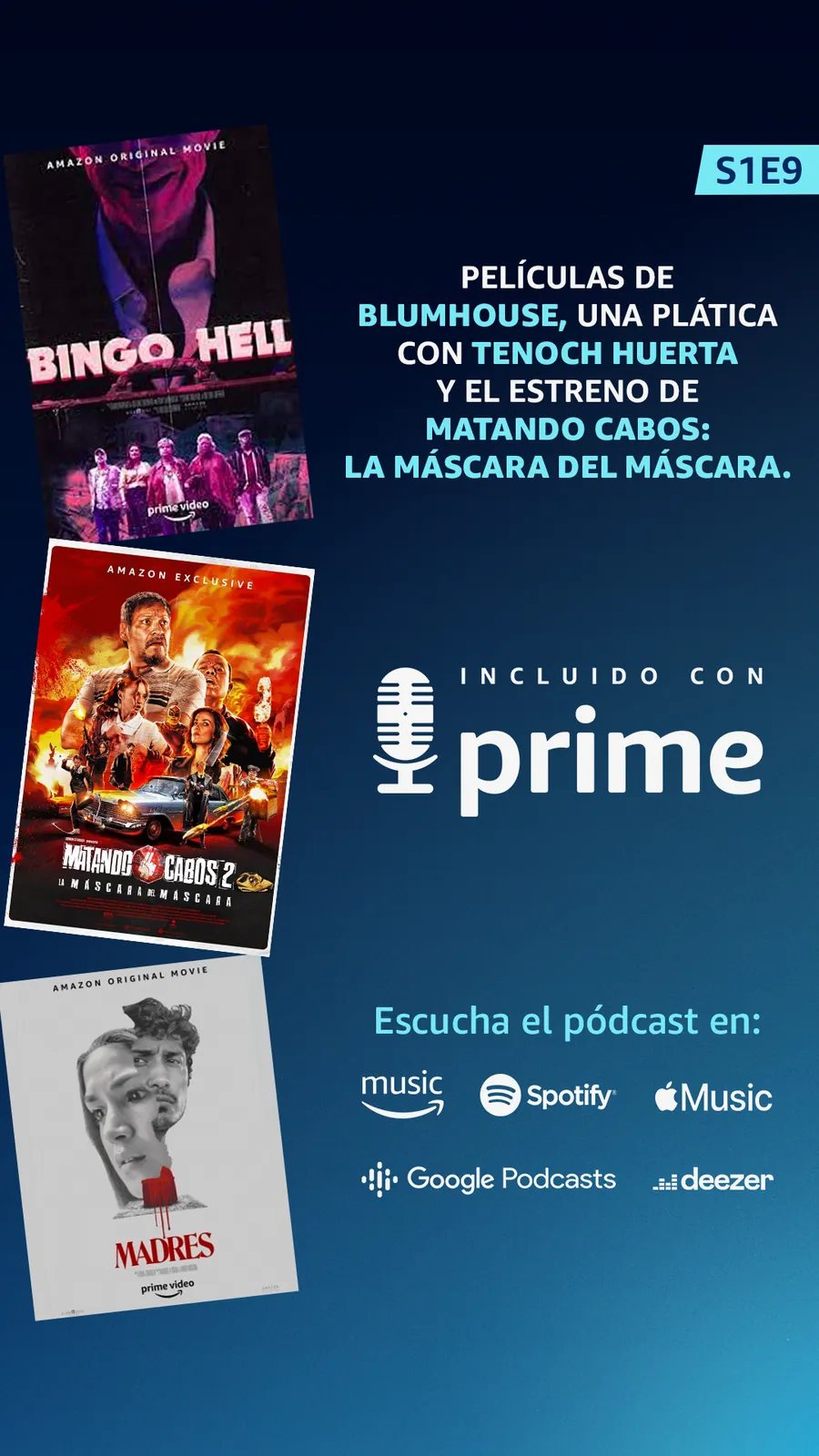 Variante de plantilla vertical para Instagram stories del podcast