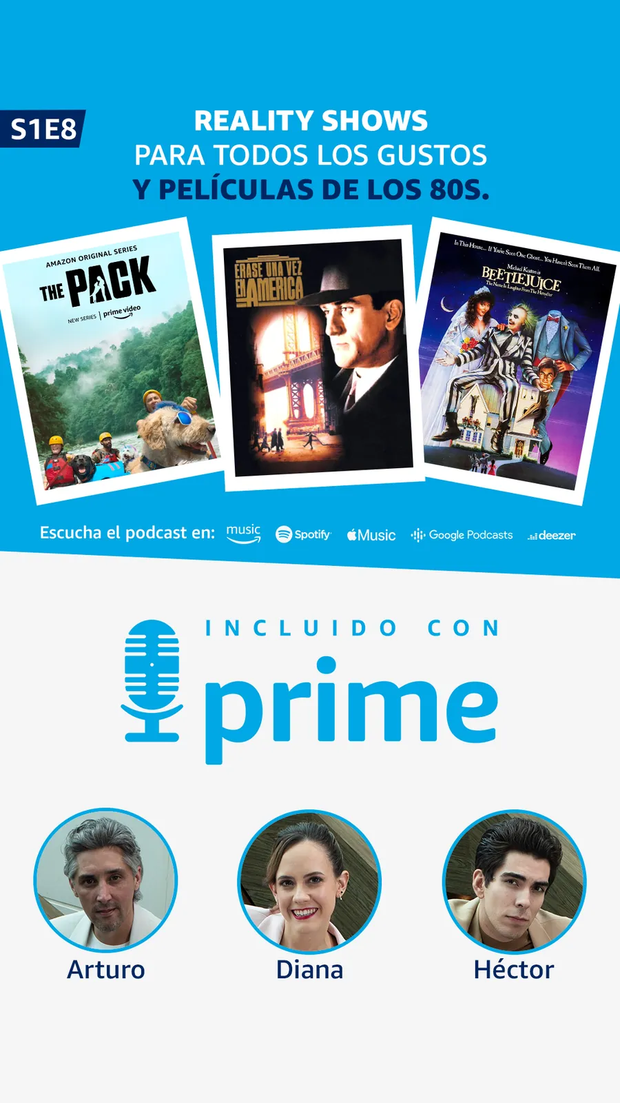 Plantilla vertical de stories del podcast Incluido con Prime
