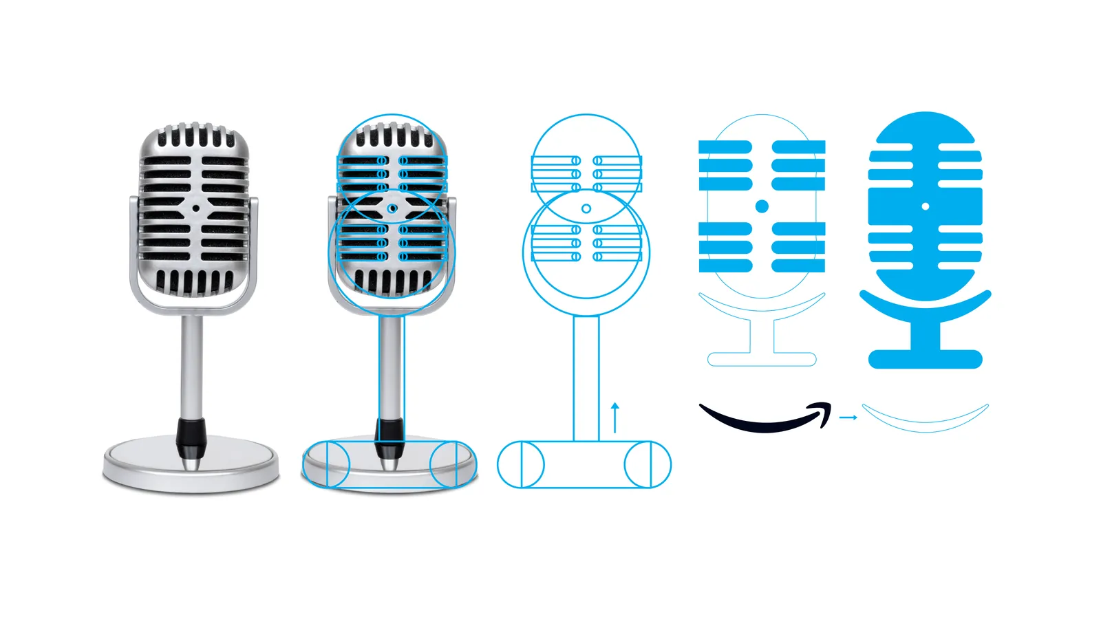 Versión micro del logo: el micrófono de radio que ancla la identidad del podcast