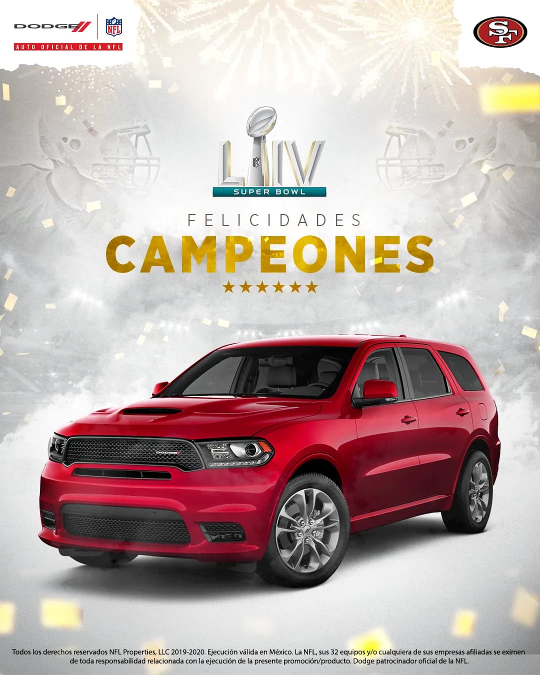 Felicitación de Dodge para la NFL en formato vertical