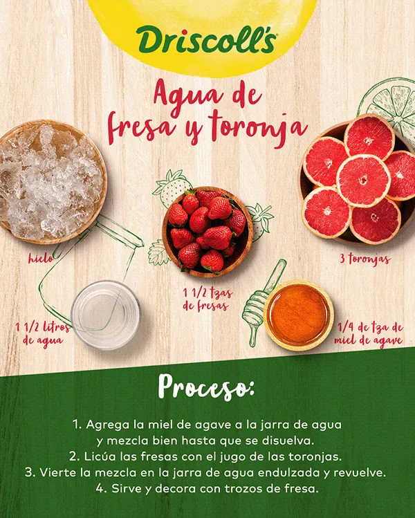 Pieza de social de Driscoll's con una berry convertida en personaje simpático, tono fresco y cercano.