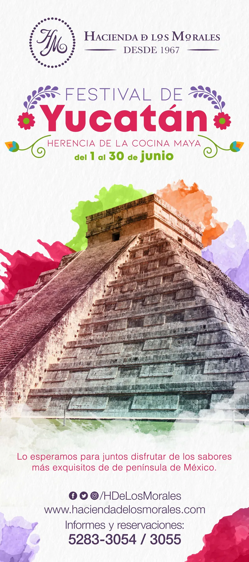 Propuesta de key visual para un festival gastronómico de Yucatán en Hacienda de los Morales