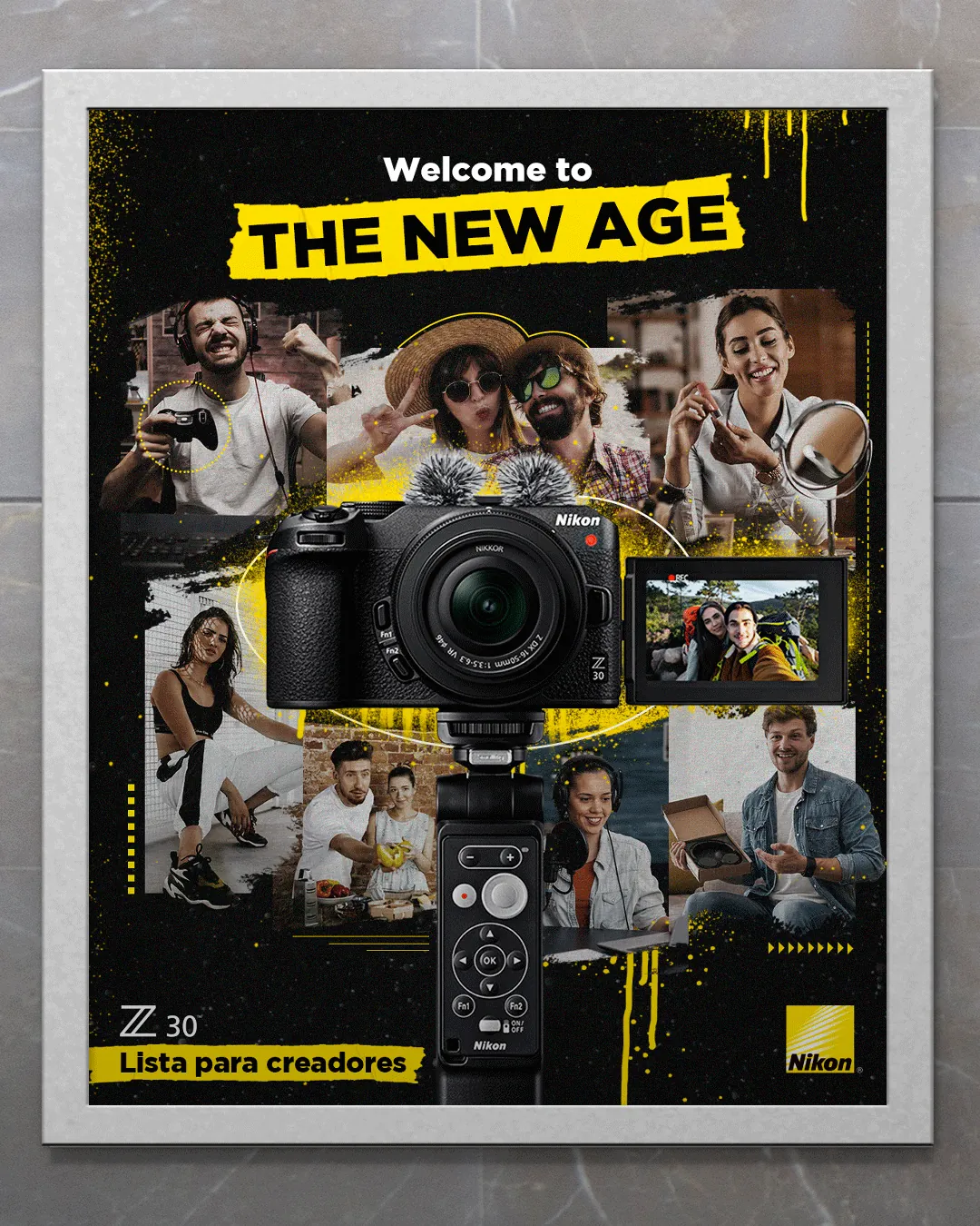 Mockup del master graphic de la campaña de lanzamiento de la Nikon Z30
